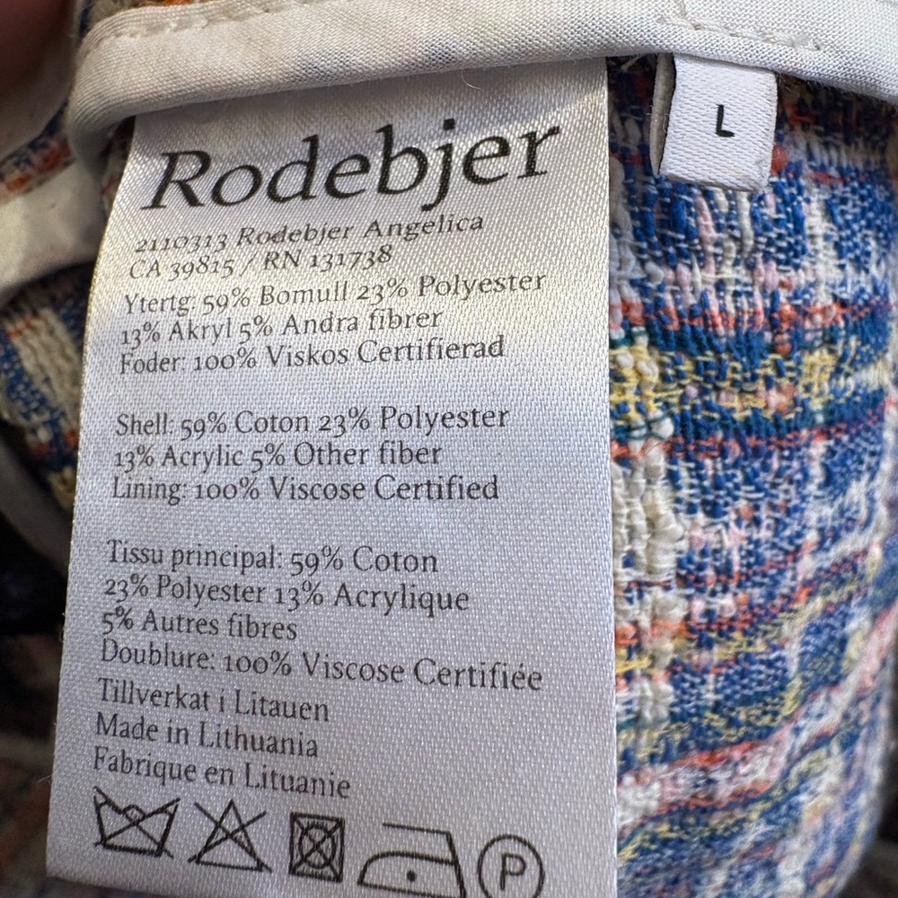 NWOT Rodebjer Angelica Country Weave Jacket Multi Color Women’s Large - Picture 14 of 16